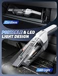 Handheld Vacuum Cordless, 15000PA Powerful Suction Hand Held Vacuum Cleaner, Car Vacuum Portable Cordless with Large-Capacity Dust Bin & LED Light, High Power Dust Busters for Home, Car, Office, Pet