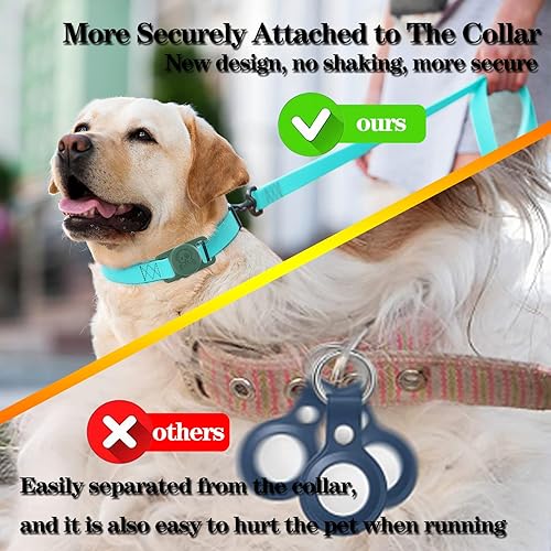 Miniatura 36 de Paquete de 2 soportes impermeables para collar de perro AirTag compatibles con Apple AirTag, soporte de silicona oculto para Airtag Tracker