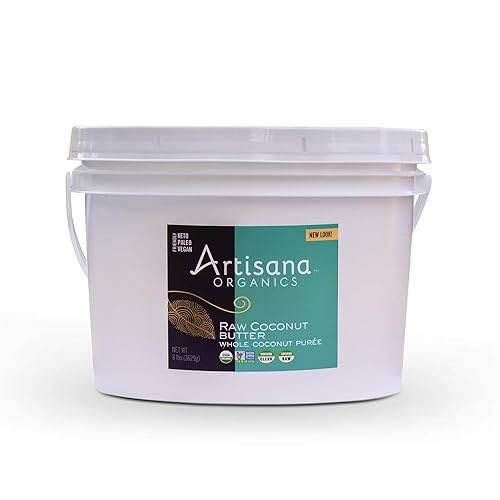 Artisana Organics - Mantequilla de coco cruda, 8 libras, mantequilla de coco a granel, sin azúcar añadido, sin aceite de palma