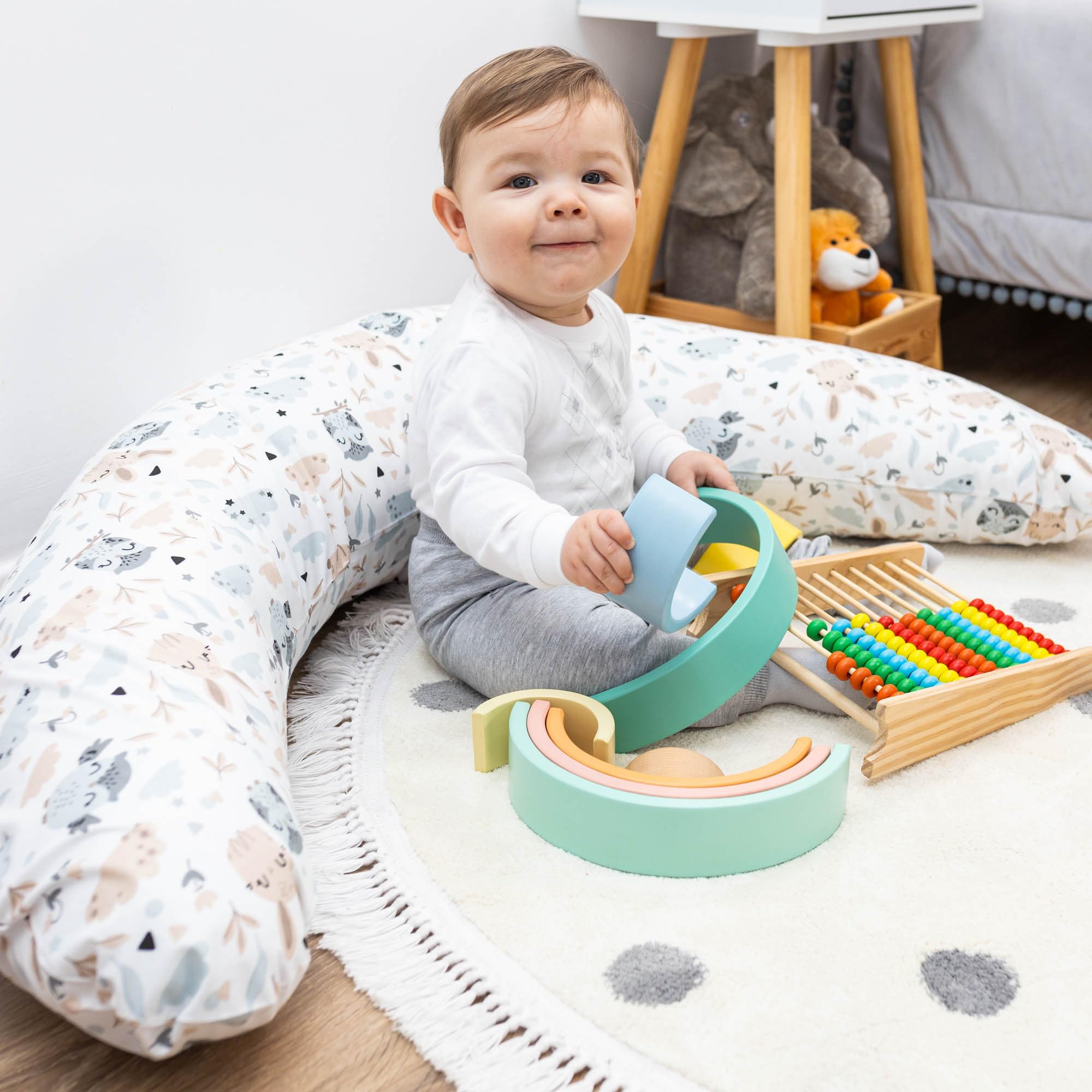 Fodera Per Cuscino Allattamento In Cotone Biologico 190 Cm - Percale Naturale Créme, Lavabile A 60°C, Universale Per Cuscini Gravidanza