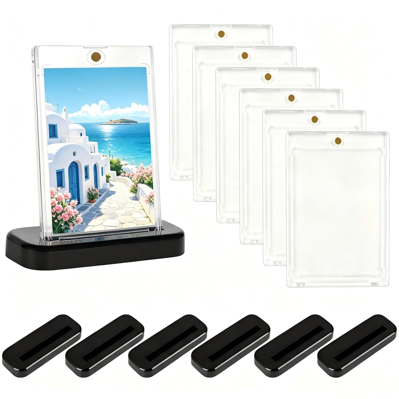 MOLENCO 35PT Magnetic Card Holder, 6Pcs Acrylic Magnetic Trading Card Cases