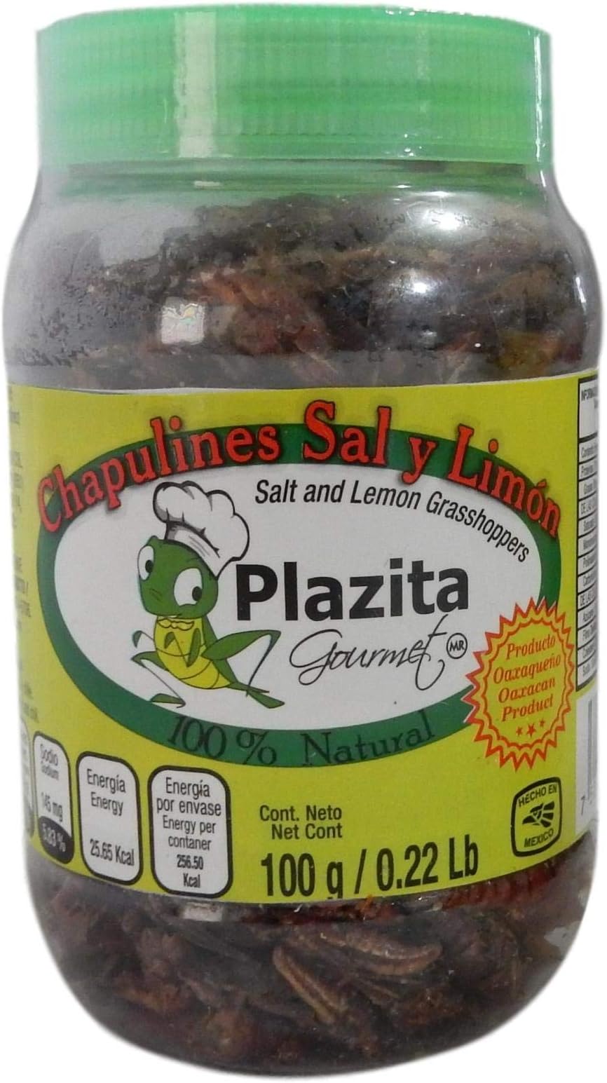Chapulines (grasshoppers) - Gourmet edible insects from Oaxaca Mexico 100 G - 3.52 Oz (Salt and Lemon)