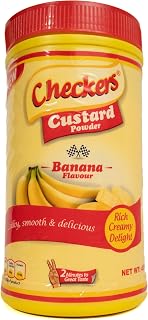 Kovafood Checkers Banana Flavor Custard Powder 400g - Delicious Authentic Banana Taste for Desserts