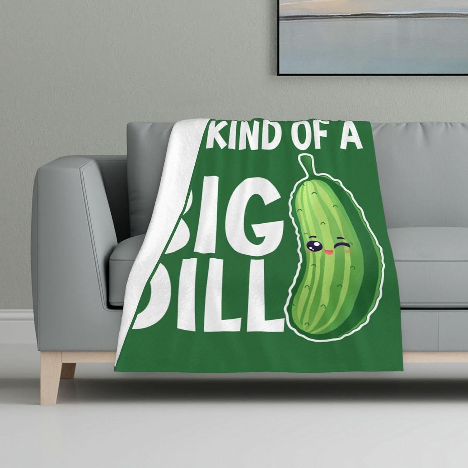 Pickle Throw Blanket, 50" x 40" Flannel Cute Pickles Themed Green Throw, Soft Lap Nap Throw Blanket for Home Boys Girls Women Pickle Lovers Gifts - Image 2