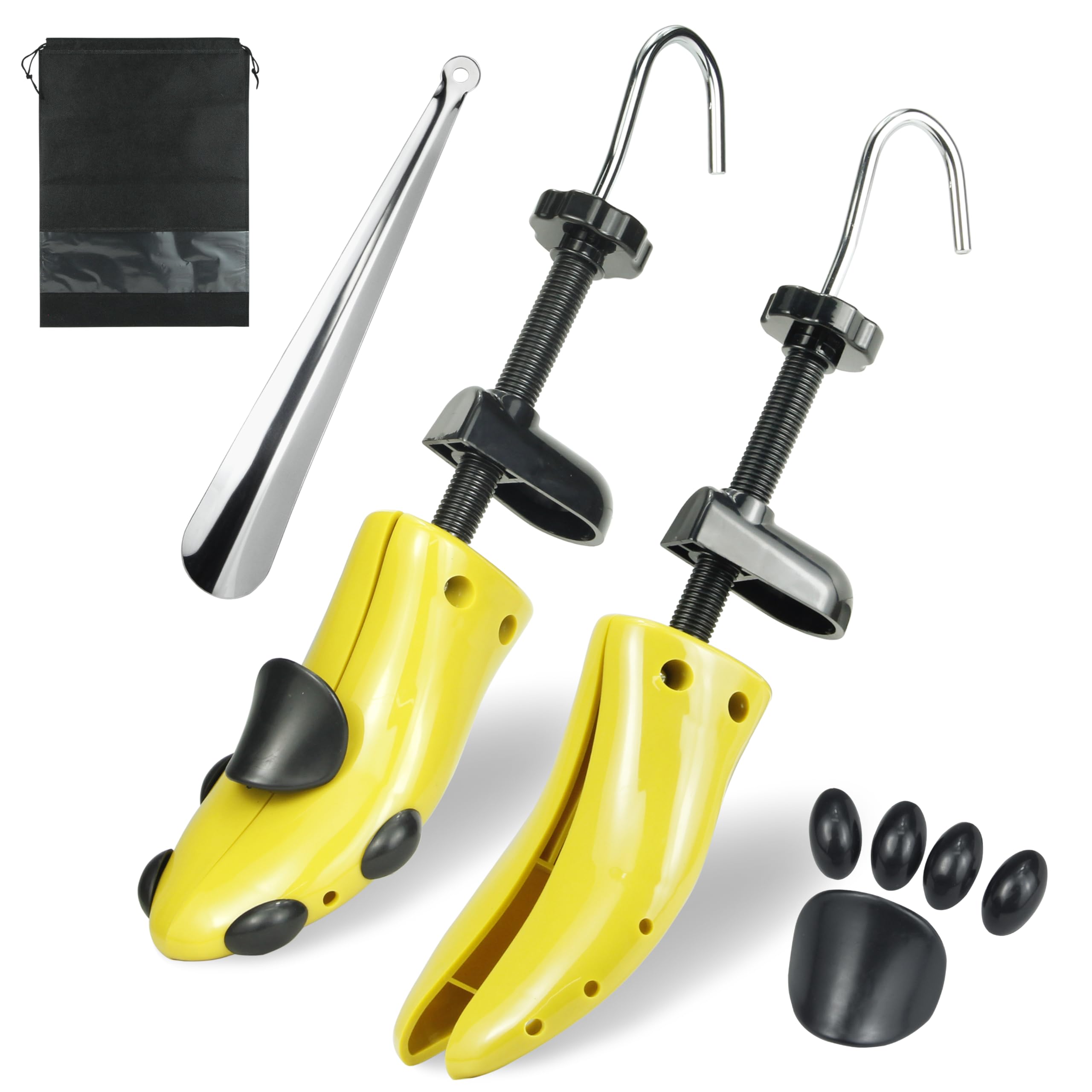Cedar Space Estiradores de zapatos de plástico para mujeres y hombres, juego de moldeadores de zapatos duraderos de longitud y ancho ajustables