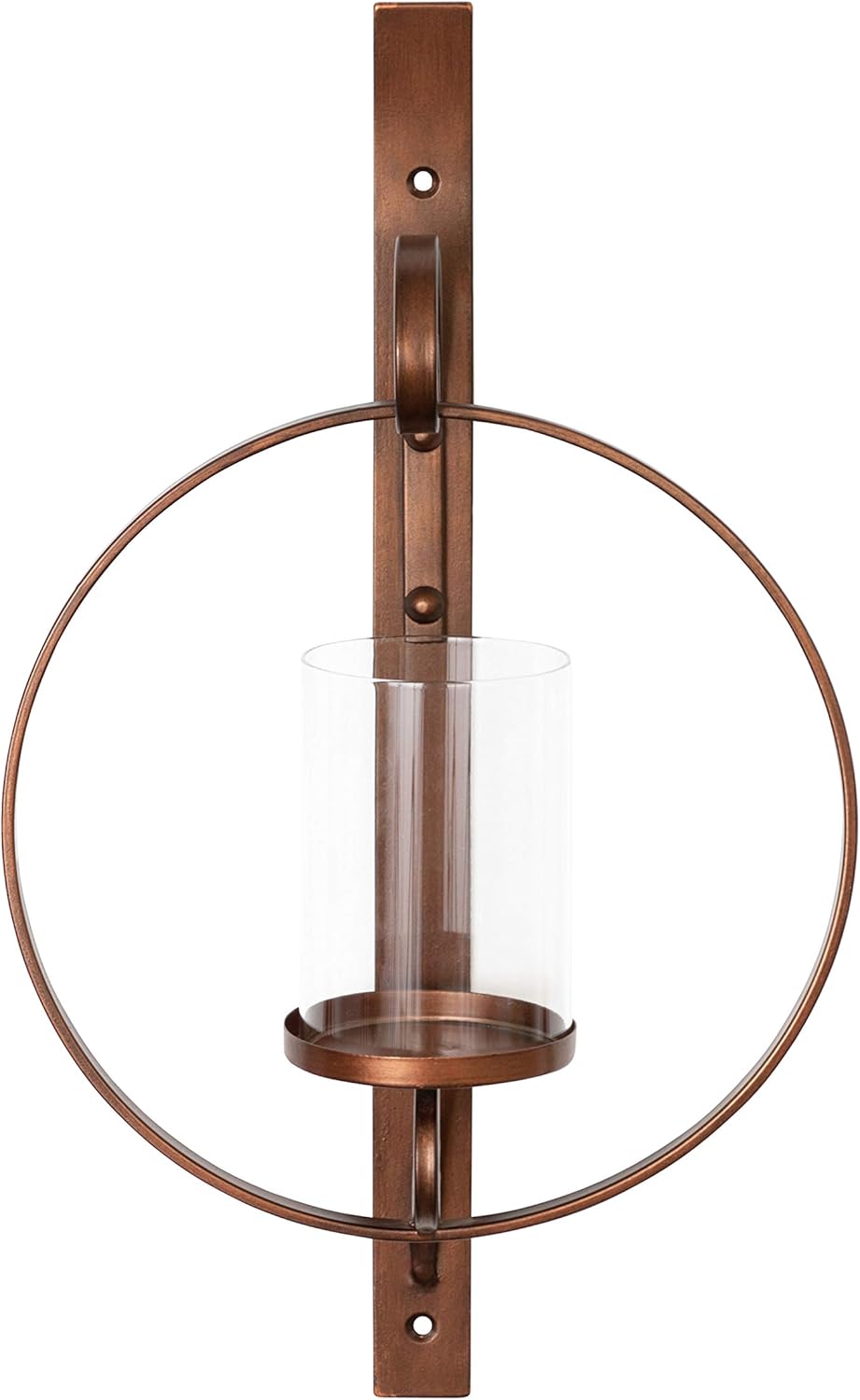 Kate and Laurel Doria Transitional Metal Wall Sconce, 12 x 22, Bronze, Chic Sconce and Candle Holder for Wall