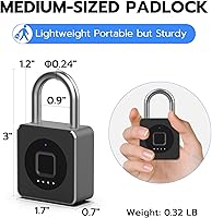 Vista 6 de Candado eLinkSmart para casillero de gimnasio con huella digital, candado biométrico sin llave, candado inteligente electrónico resistente a