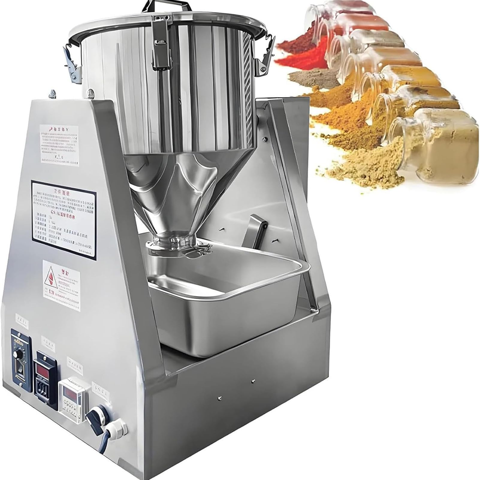 PweKzxt Dry Powder Mixer, 304 Stainless Steel Electric Blender, Granule Particle Blender,Laboratory Mixing Equipment with 360° Rotation,for Lab & Home Use, Mixing Equipment 10L