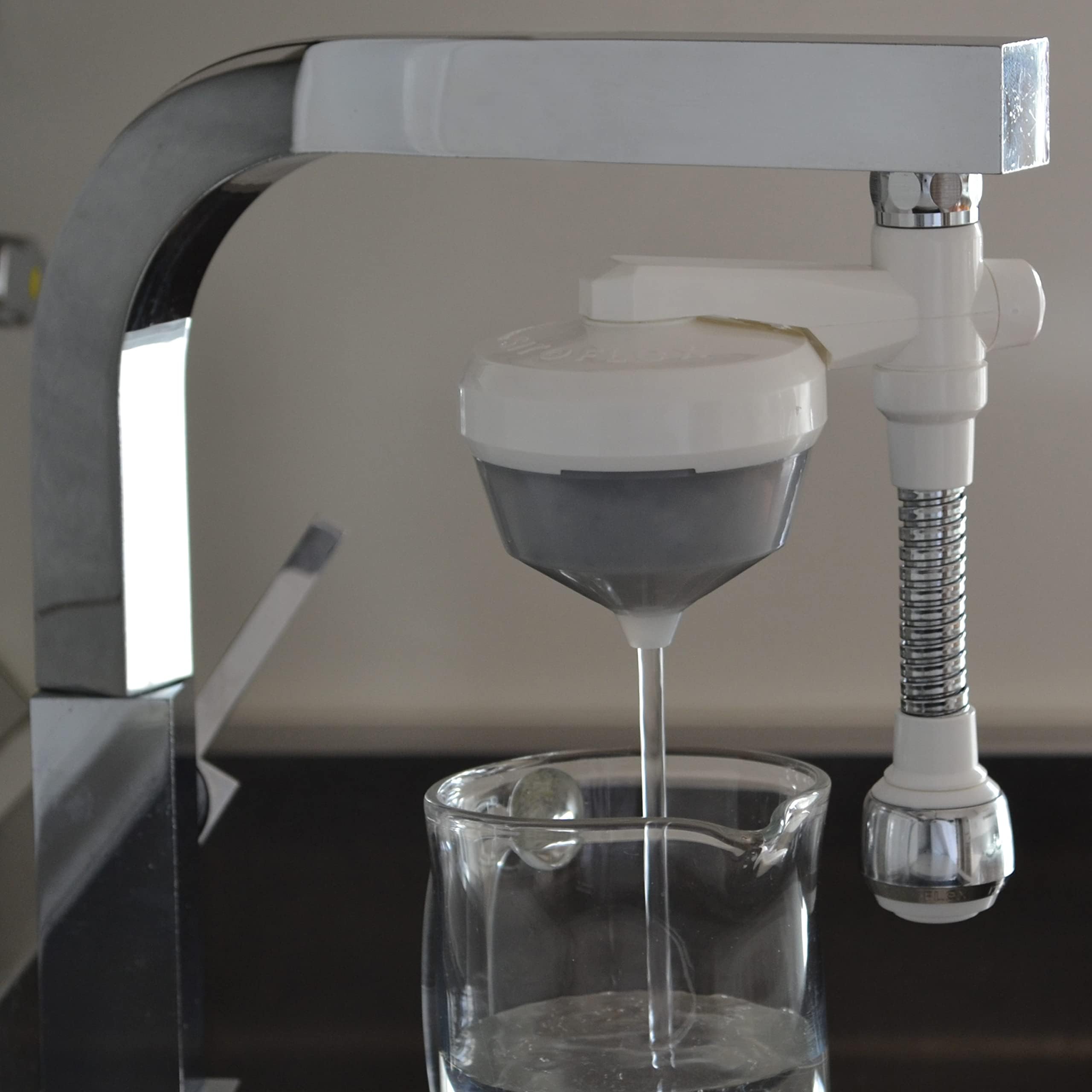 Siroflex 2652/1S Silver UNI 3-A Depuratore Acqua Domestico Made in Italy Con Cannuccia Flessibile Aeratore Doccetta Sirius | Depuratore Acqua Rubinetto | Filtro Acqua Rubinetto Depuratore