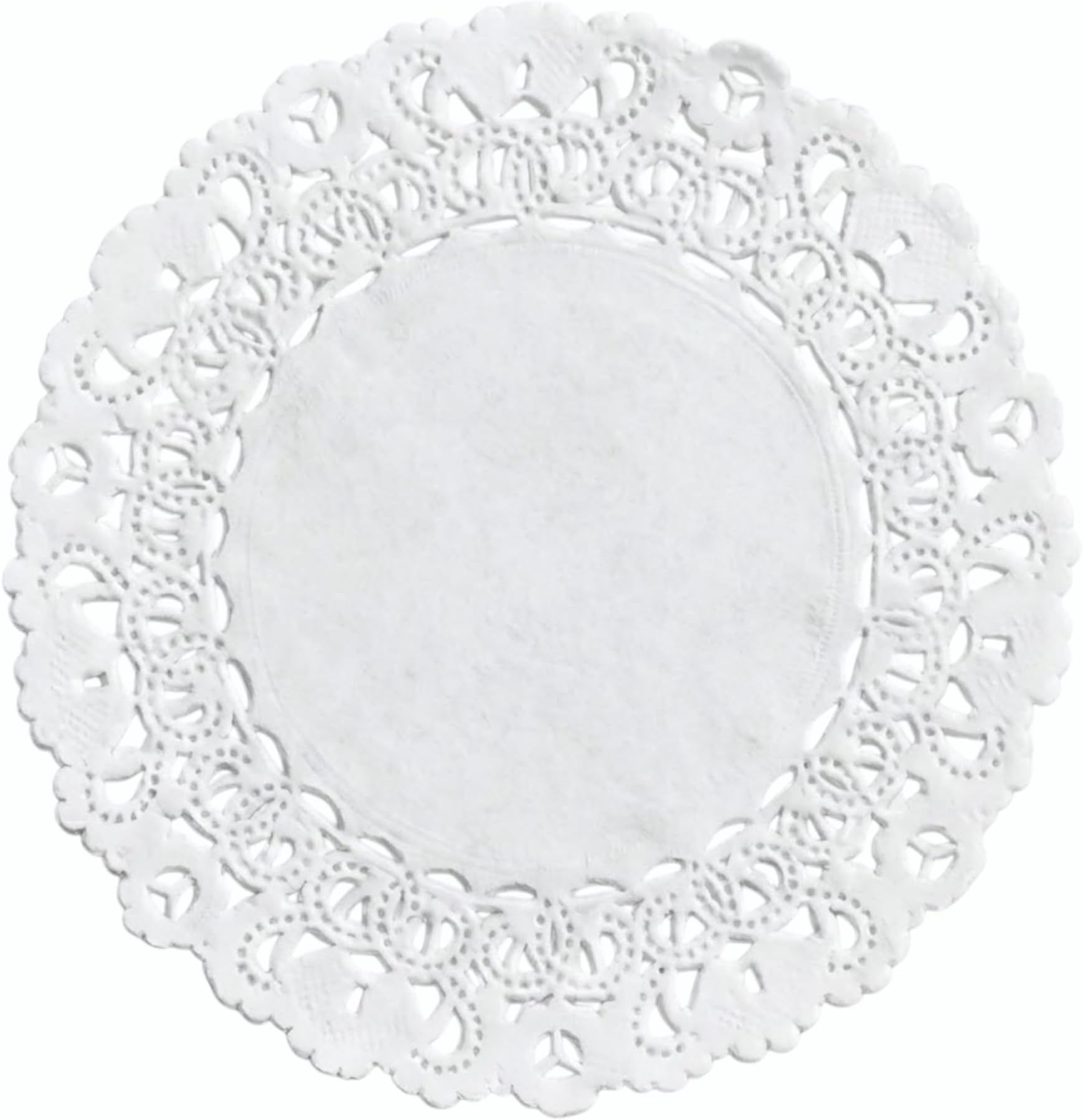 The Baker Celebrations White 4-Inch Round Paper Lace Doilies, 100 Pack – Disposable Decorative Placemats for Desserts, Small Treats, and Silverware Wrapping