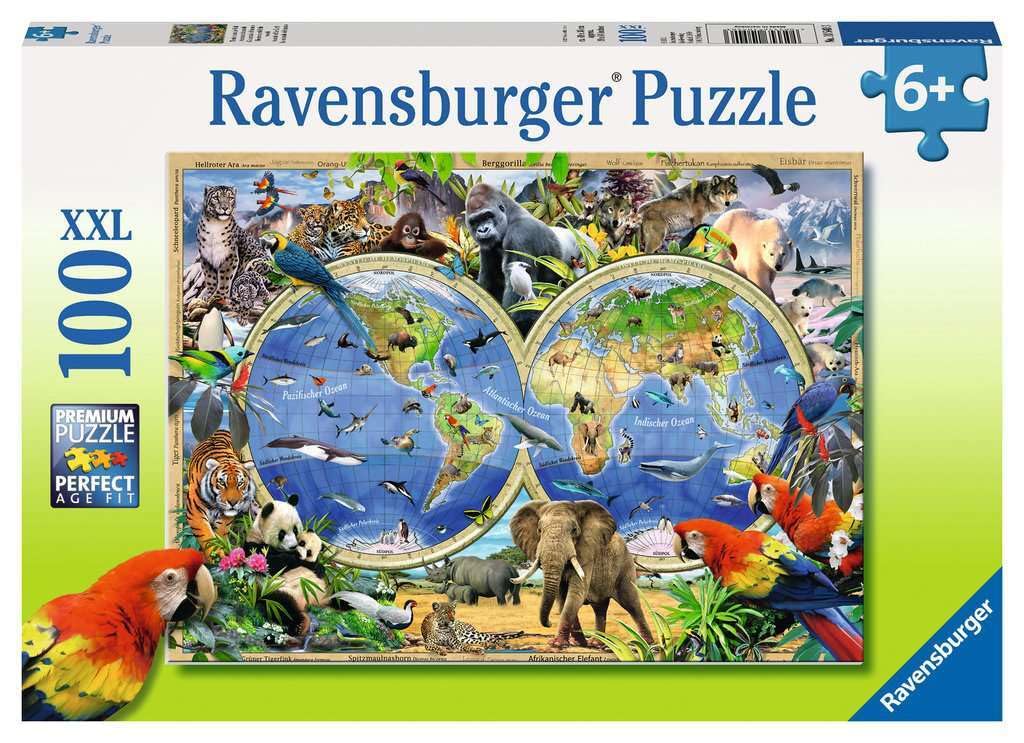 Ravensburger Puzzle Tierisch um die Welt - 100 XXL Teile Puzzle ab 6 Jahre