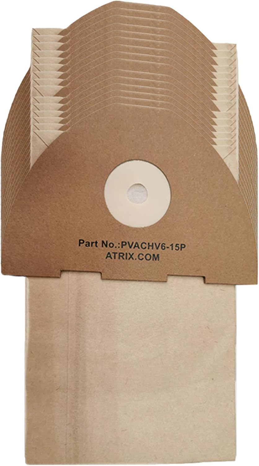 Atrix PVACHV6-15P Paper Filter Bags for Atrix Ergo Lite Hip Vacuum, 15 Count