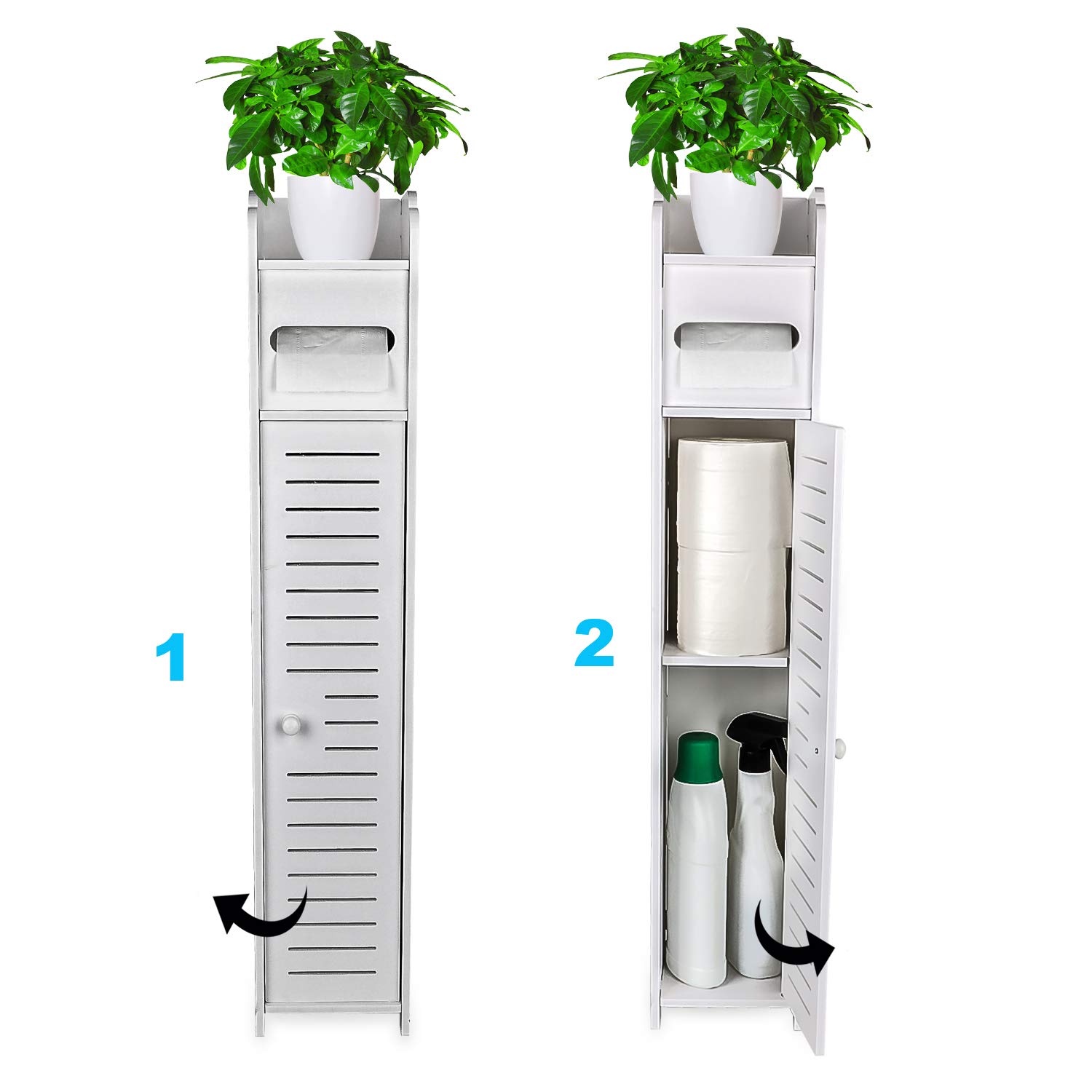 Gotega Small Bathroom Storage Toilet Paper Storage Corner Floor