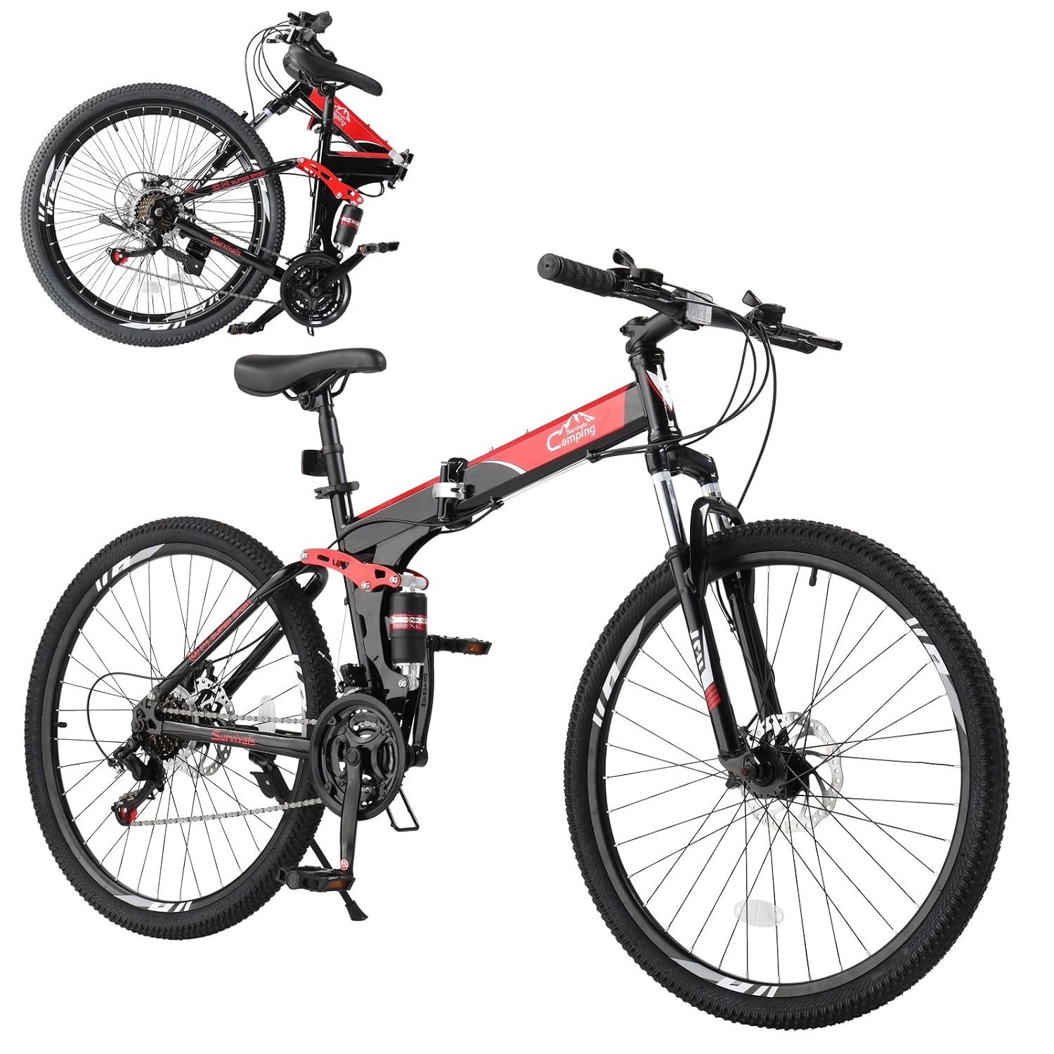 CamPingSurvivals 24/26 Inch Folding Bikes for Adults 21 Speed Mountain Bike, Adult Bicycle with High Carbon Steel Frame, F... - Review, Price and Buying Guide