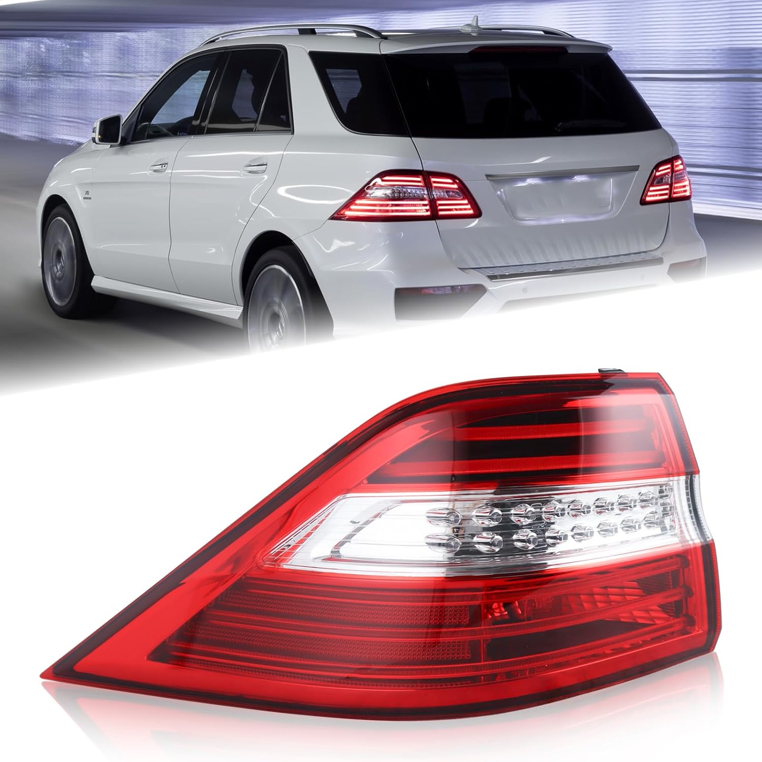 KAMDKI Left LED Tail Light Assembly for 2012–2015 Mercedes‑Benz ML350/ML550 (Driver Side)