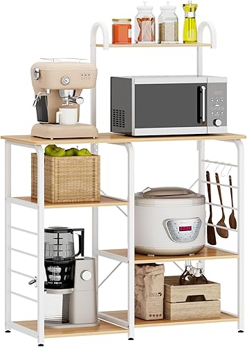 soges Estación de café para carrito de microondas estante para hornear de cocina carrito de almacenamiento para horno de microondas estante para