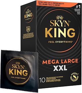 SKYN King Mega Large XXL Non-Latex Lubricated Condoms, 10 Count – Comfortable Fit
