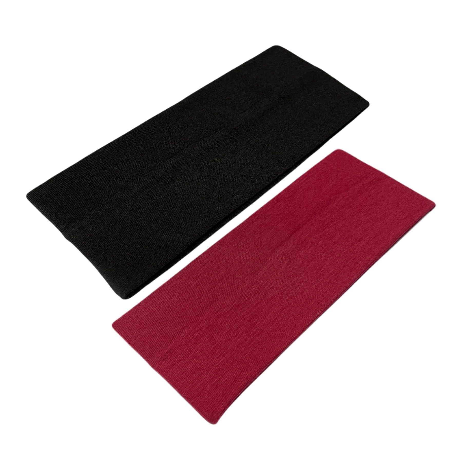 WESTEND CHOICE 9cm Wide Headbands 2 Pack Soft Head Band Plain Stretchy Unisex Kylie headband Bandeau Headbands for Women & Men Gym Yoga Hair Band (Mixed set 7)
