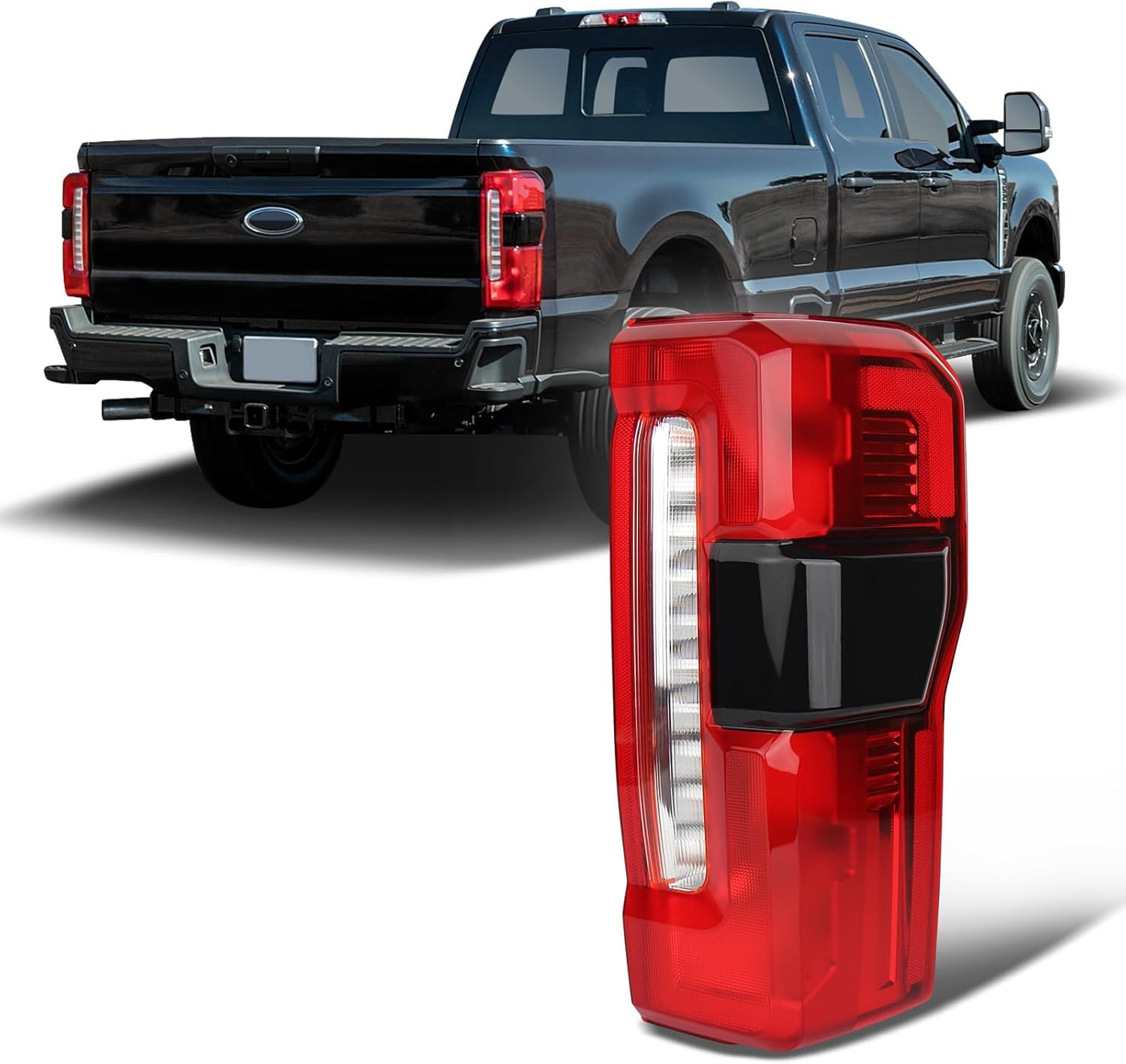 Halogen Type Tail Light Compatible with 2023 2024 2025 Ford F250 F350 Super Duty w/Blind Spot, Module Not Included,Rear Taillights Right Passenger Side Replace OE:PC3Z13404B FO2801294 Halogen Right Passenger Side Fit Blind