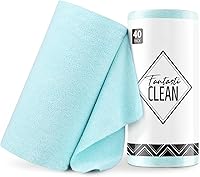 Vista 23 de Fantasticlean Rollo de paño de limpieza de microfibra, paquete de 40, toallas de microfibra extraíbles, 12 x 12 pulgadas, reutilizables, lavables