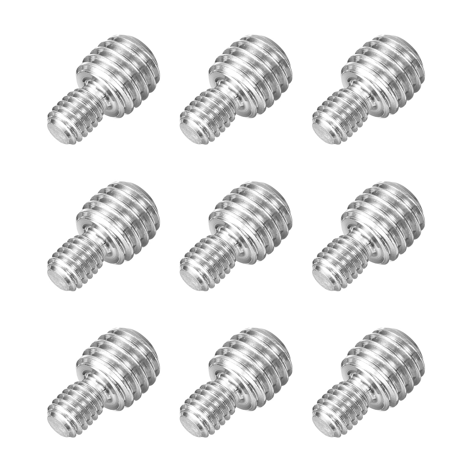 sourcing map Double End Threaded Stud Screw Bolt M6x10mm to M10x10mm 9Pcs — image 1