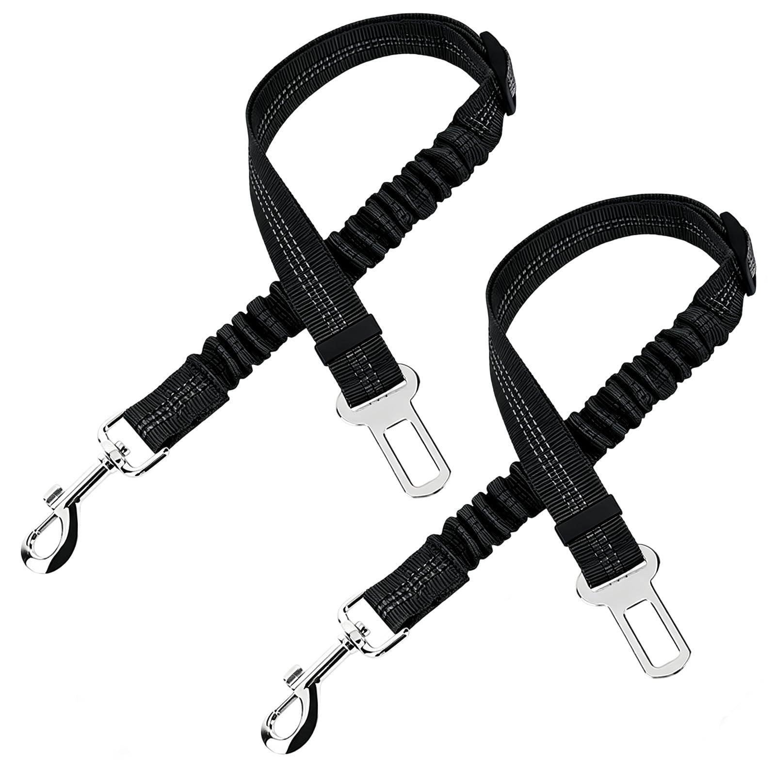 2 piezas cinturón perro coche arnés seguridad con absorción de golpes mosquetón ajustable 52-82 cm, para todos los perros gatos auto