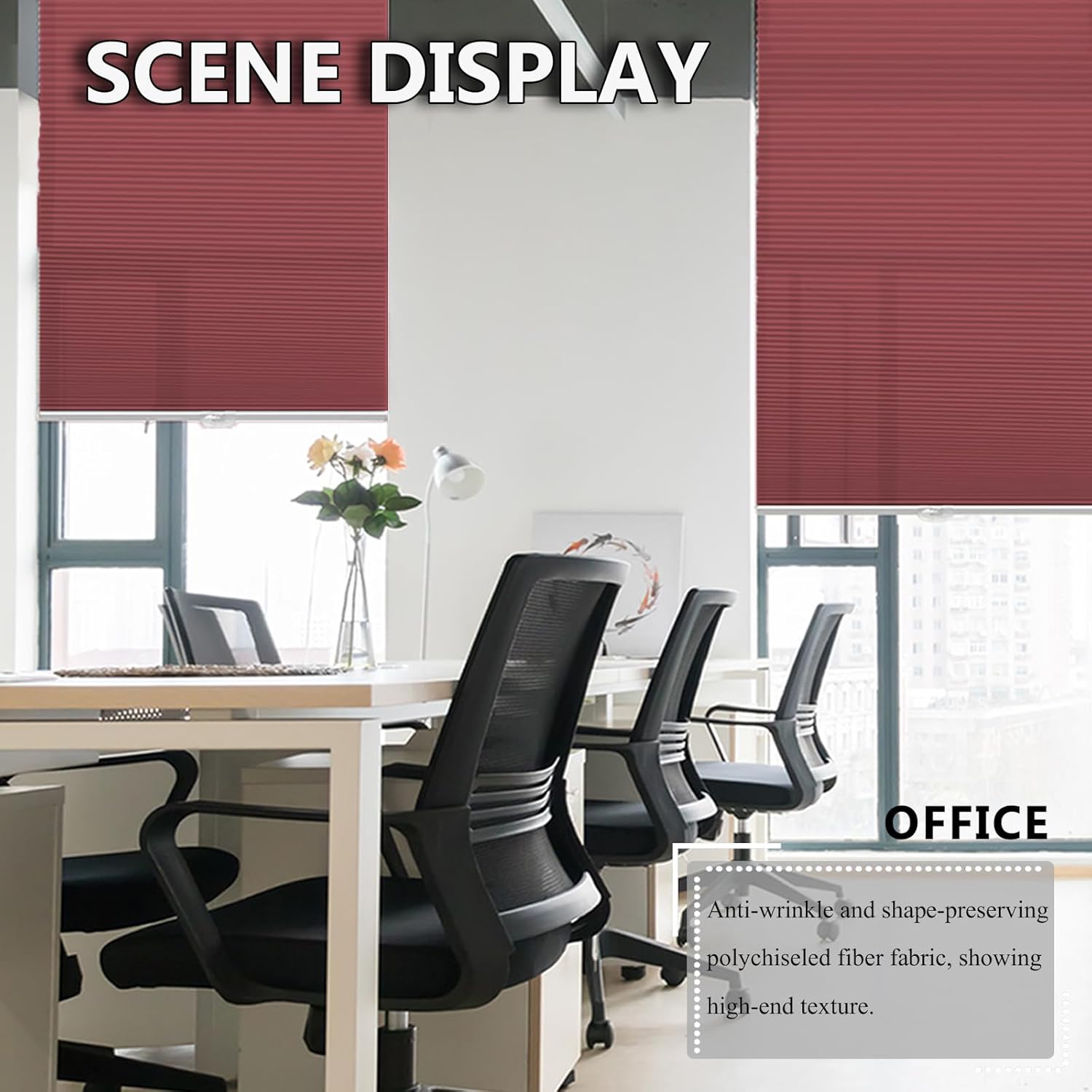 Window Blackout Blinds Room Darkening Shade Cellular Shades for Bedroom, Black Out 99% Light & UV, Thermal Insulated Honeycomb Blinds, Cordless and Easy to Pull Down & Up(Size:50"W*39"H,Color:E)