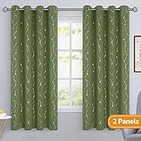 Vista 138 de BGment Room Darkening Curtains 95 Inches Long, Grommet Thermal Insulated Blackout Curtains with Wave Line and Dots Printed for Bedroom, 2 Panels
