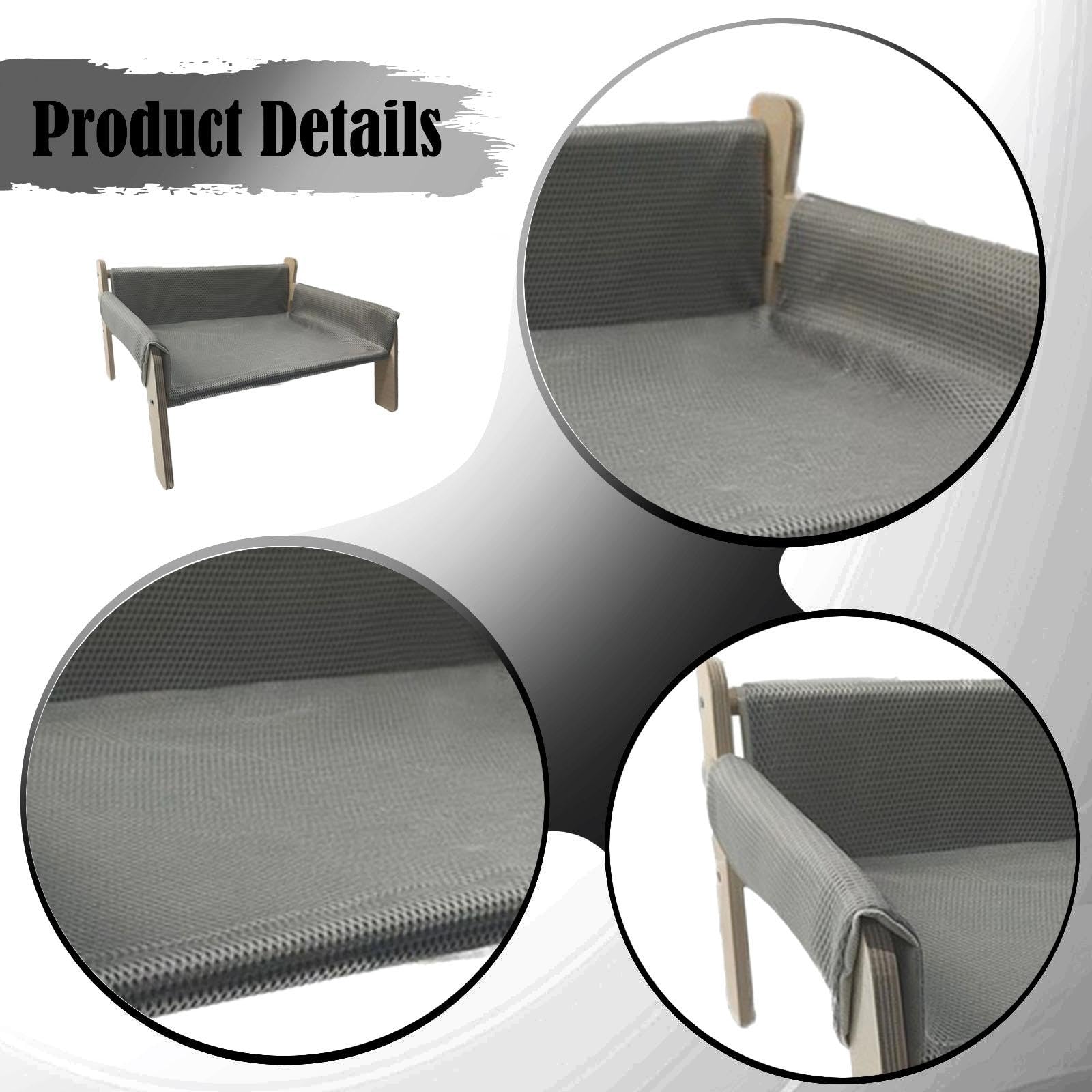 Amaca, Letto, Divano, Sedia da Gioco E Cuccia Resistente per Gatti, con Rivestimento Rimovibile E Stabile, Comoda Cuccia Rialzata per Gatti, Grigio