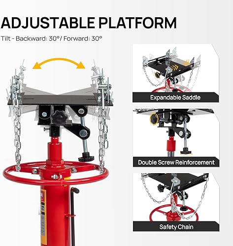 Miniatura 5 de TUFFIOM Gato de transmisión, 1660 libras 34 toneladas hidráulico de 2 etapas de elevación alta vertical telescópico de piso de elevación de 34 a 68