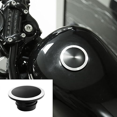 Miniatura 9 de TCT-MOTORPARTS Tapa del tanque de combustible para Harley Sportster XL 92-22 Road King 94-22 negro