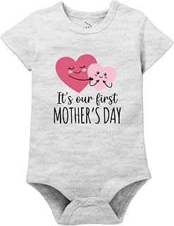 Zeezeezoo It’s Our First Mother's Day Dress Romper For Baby Boy Girl | Newborn Baby Clothes | 100% Cotton Bodysuit | Mothe... Price In India