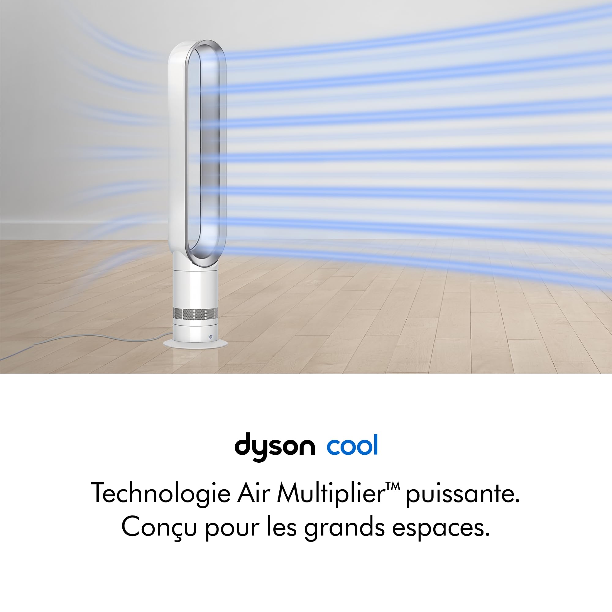 Dyson Cool™ Ventilateur AM07 sans pales et puissant, avec technologie Air Multiplier™ (Blanc/Argent)