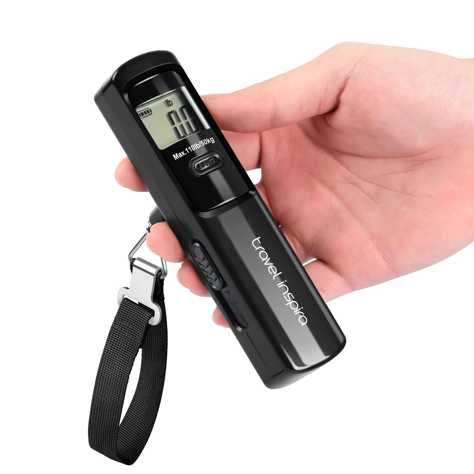 travel inspira Kofferwaage ohne Batterie Tragbare Kofferwaage für Reisen Kofferwaage Digital mit Haken bis 50KG