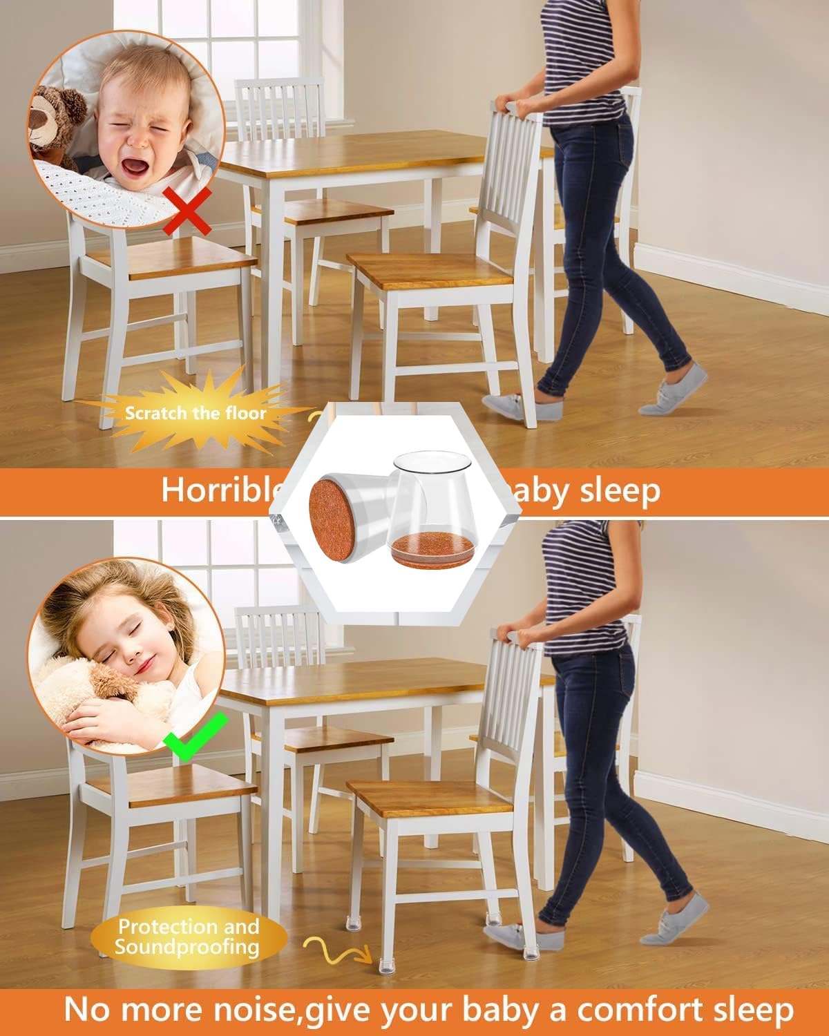 4 Cuscinetti Antirumore Per Gambe Per Mobili, Per Tavolo