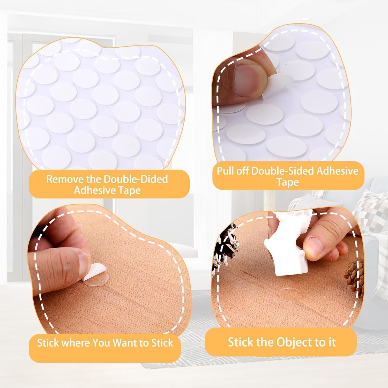 Piercell 80 pcs Clear Sticky Tack Adhesive Poster Putty, Removable Gel Glue Dot Stickers, No Trace Mounting Putty for Wall Hanging Picture, Balloons Festival Party Decoration 1