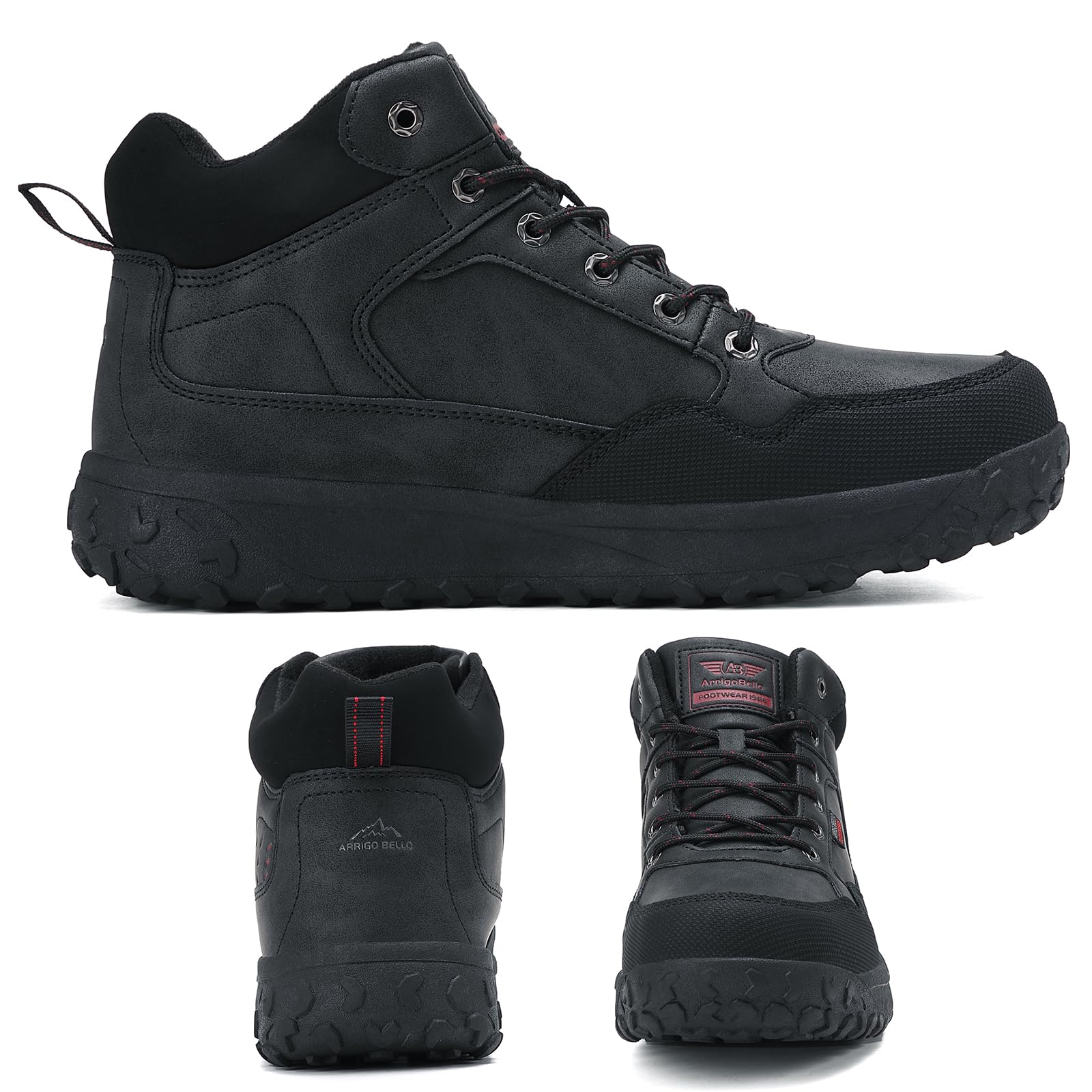 ARRIGO BELLO Scarpe Invernali Uomo Stivali Neve Foderati di Caldo Scarpe Trekking Alpinismo Antiscivolo 41-46