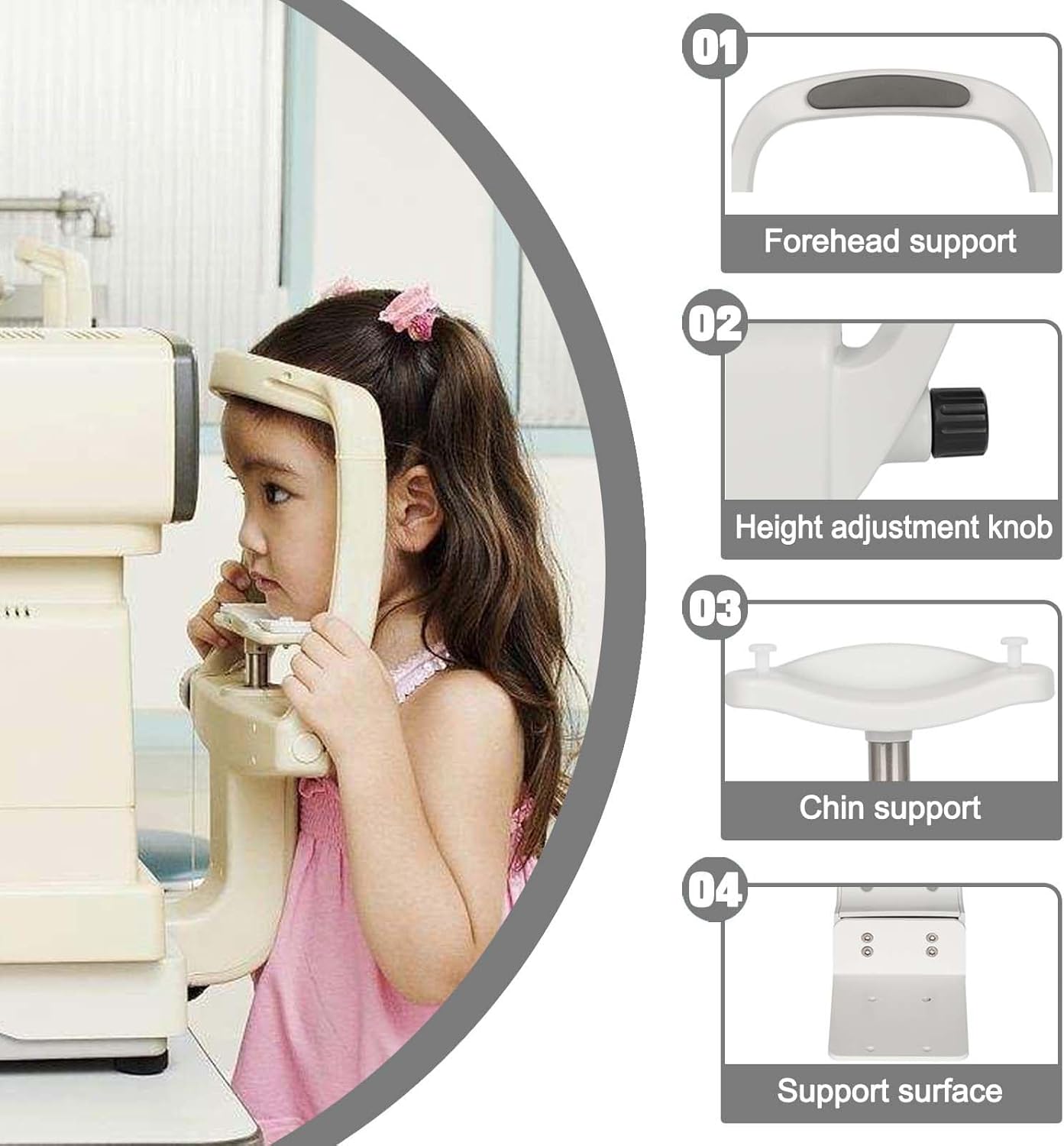 Adjustable Vision Training Forehead Bracket & Chin Rest for Auto Refractometer - Optometry Accessories for Enhanced Visual Support and Comfort
