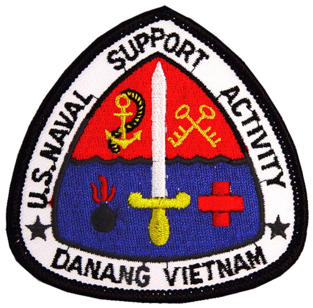 United States Military U.S. Naval Support Activity Danang Vietnam Patch, with Iron-On Adhesive
