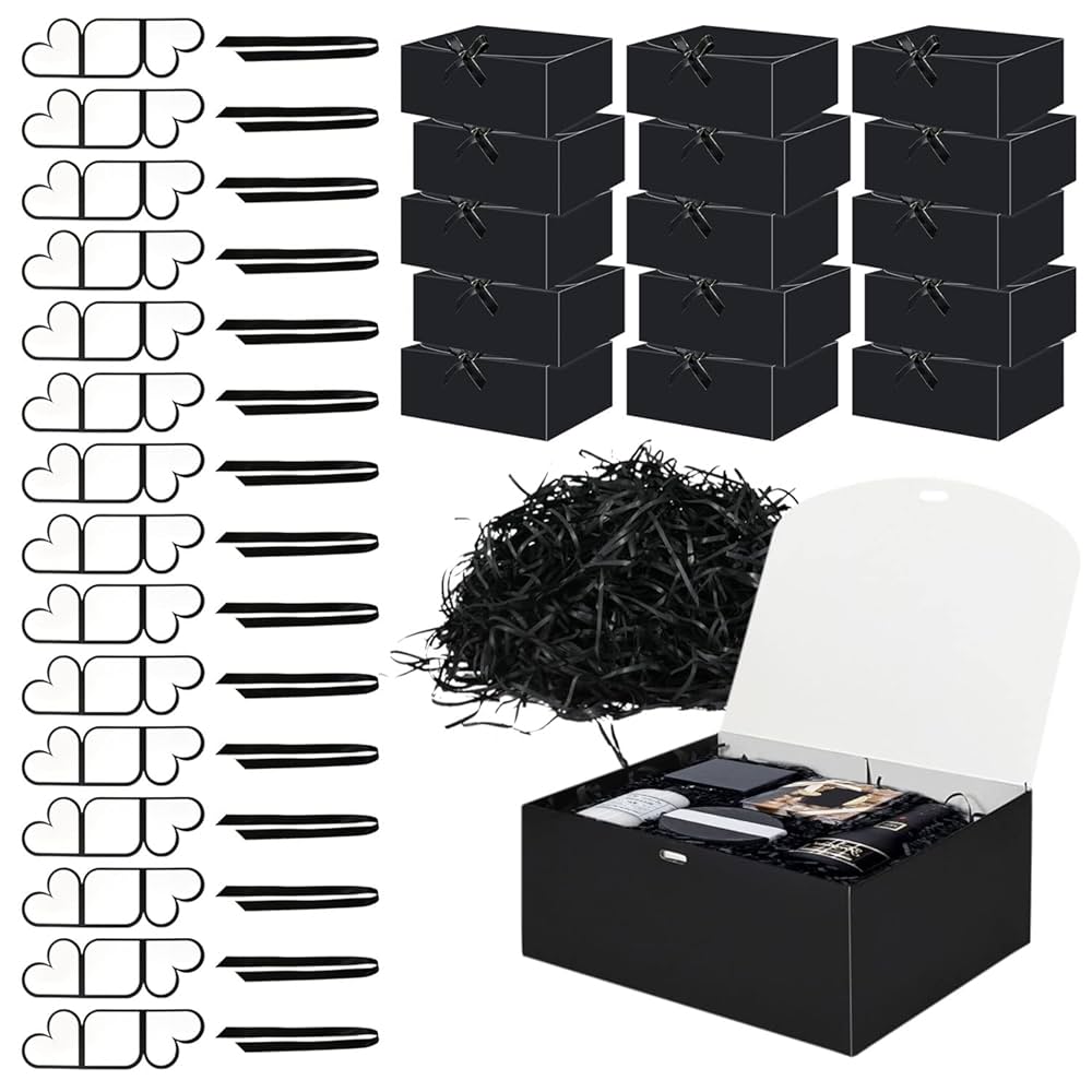 Amazon.com: HUAPRINT 46PCS Gift Boxes Set 15 Black Gift