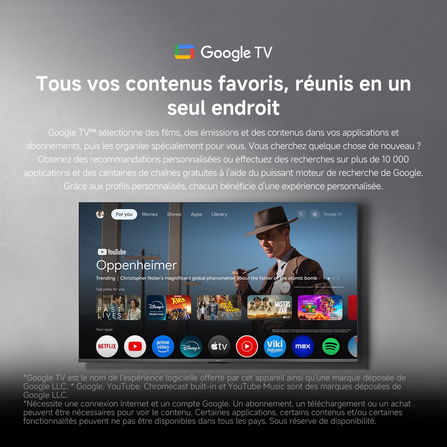 XIAOMI TV A Pro 50 127 cm 50 Pouces 4K UHD QLED Smart TV Google TV HDR10 Game Boost 120Hz MEMC 2Go+8Go