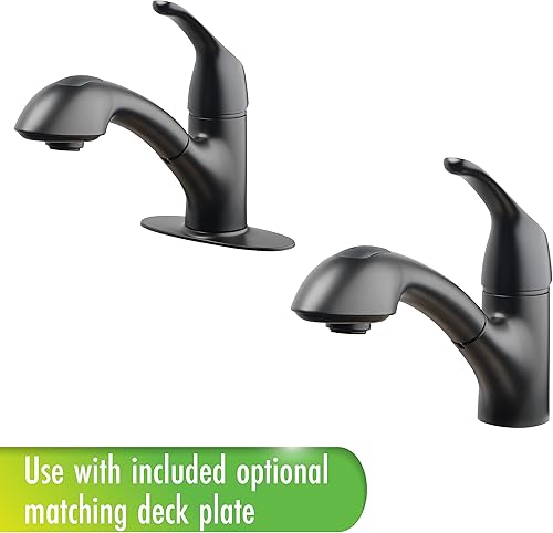 Miniatura 4 de Homewerks - Grifo de lavandería extraíble de un solo mango, instalación de 1 o 3 agujeros con placa de cubierta, instalación universal, fregadero de