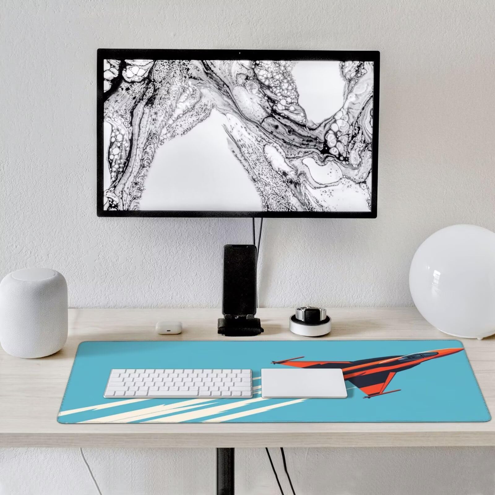 Blu Tappetino Gaming 1600 x 800 mm, Grande Tappetino Scrivania XXL Aereo, Bordi Cuciti Tappetino per Mouse ad Tracciamento di Precisione Migliora precisione e velocità, Accessori Ufficio Decor M385