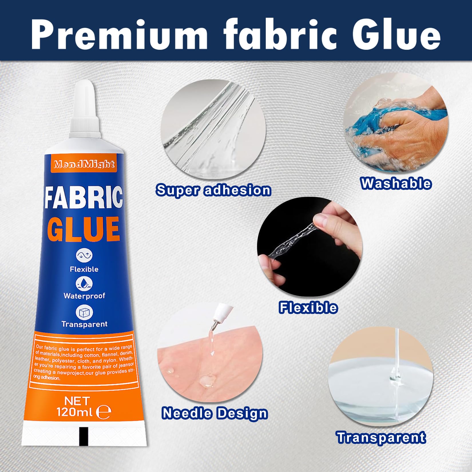 Mighty Mend It Fabric Glue – Permanent, Clear, Washable. Use It To Repair Clothing, Hems, Tears, Or Even For Crafting. Made In USA. Brand New. This Stuff Works On Fabric And Dries Clear. Read Info For Details.