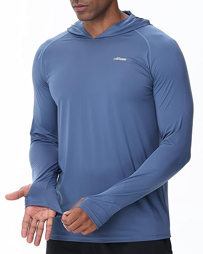 Men’s UV Sun Hoodie Athletic Fishing Shirts Ultra Lighweight Long