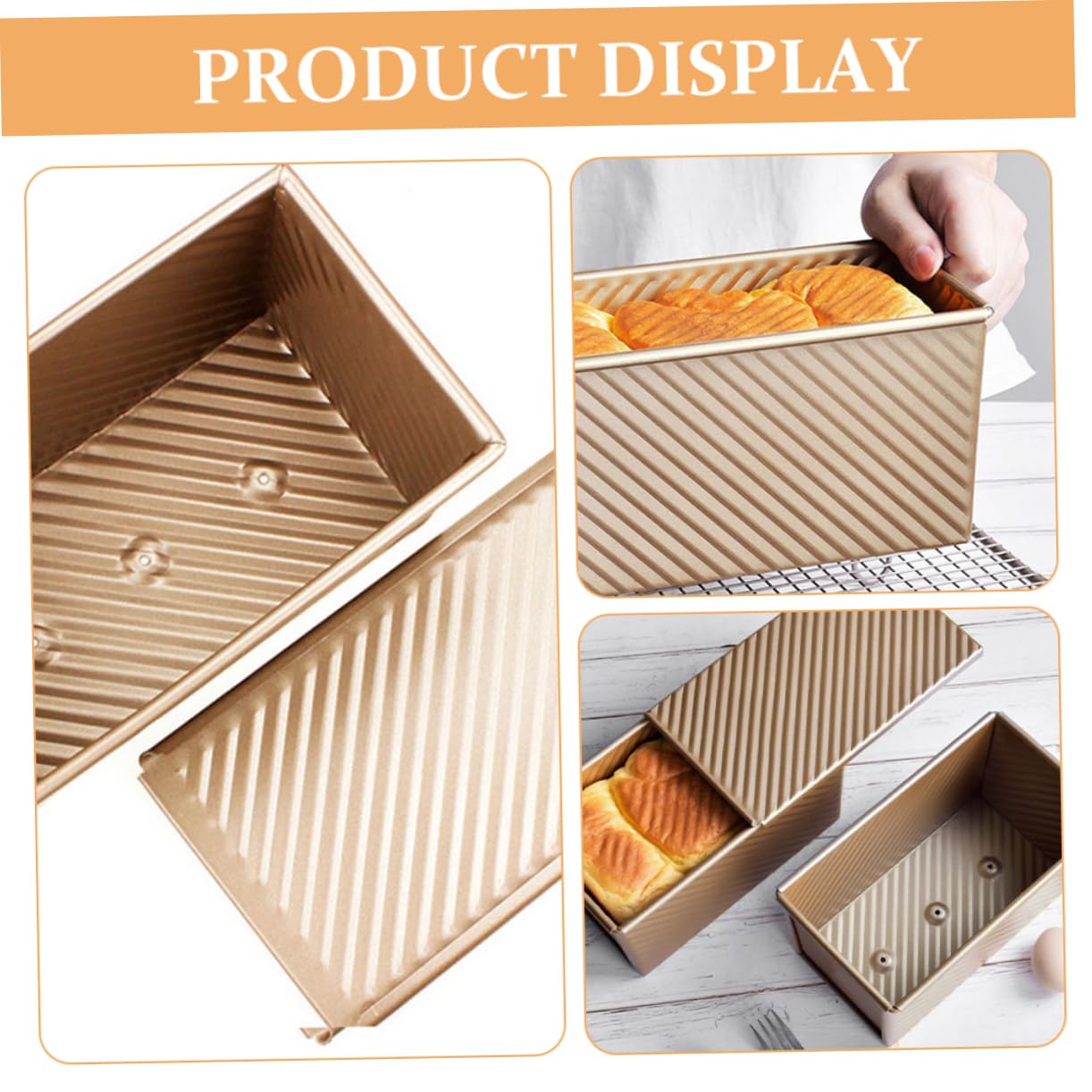 Alipis 2piezas Molde Antiadherente Para Pan Con Tapa Fácil De Limpiar Resistente Reutilizable