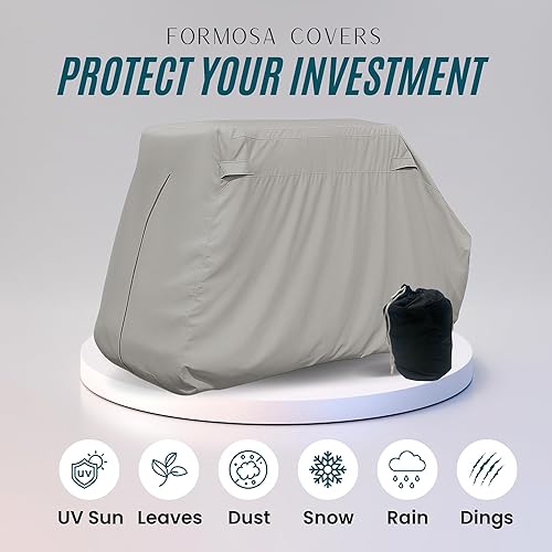 Miniatura 3 de Formosa Covers La funda de lujo para carrito de golf de 6 plazas se adapta a E Z GO, Club Car, modelo Yamaha en color gris