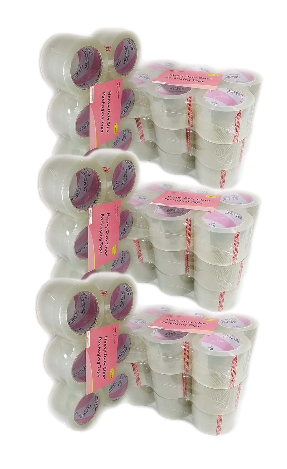 iMBAPrice Clear Sealing Tape - 3 Boxes of Premium (36 Roll of 110 Yards) 36x330 Feet Long 2" Wide Ultra Clear Shipping Packaging Tape (Total 108-Rolls)