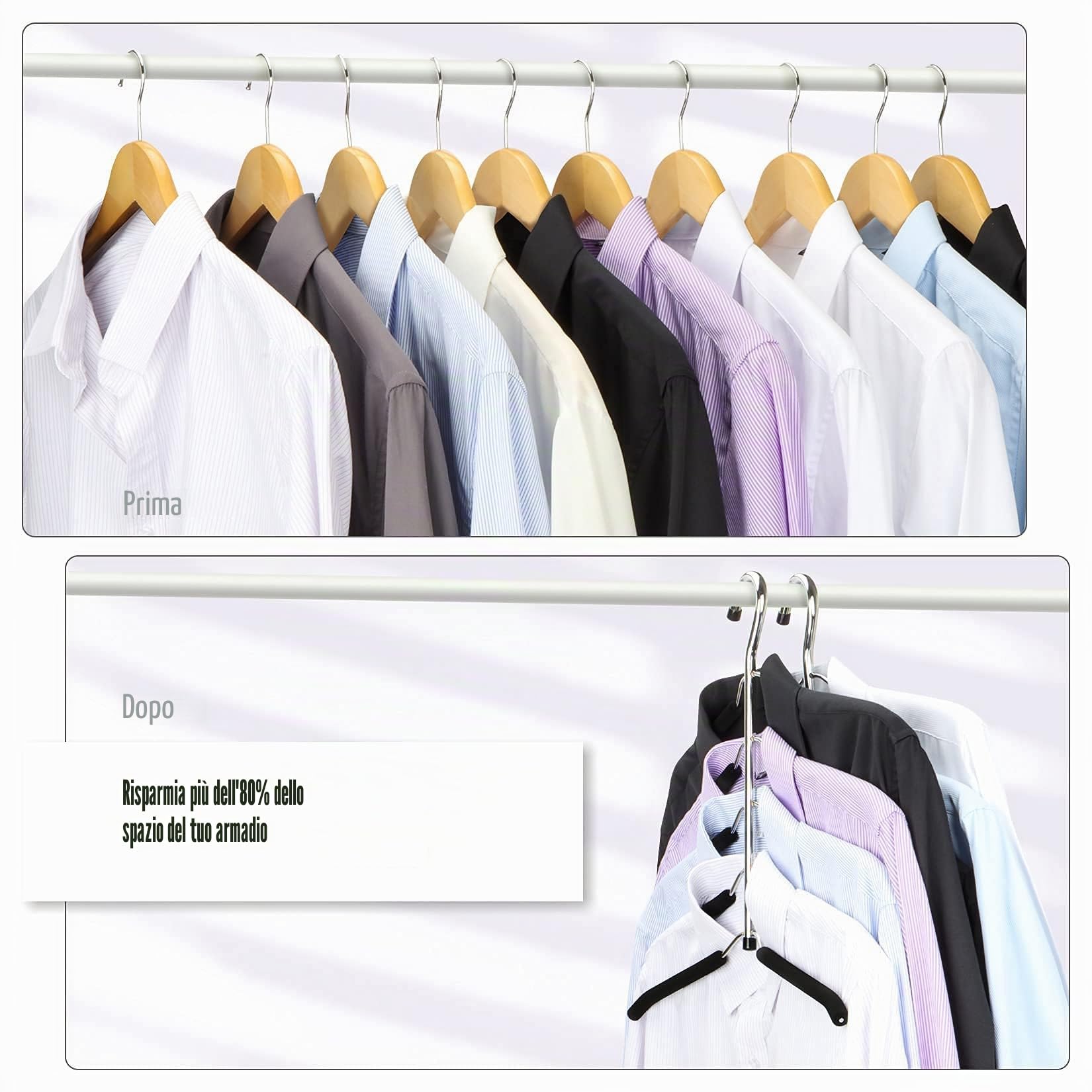 Appendiabiti Organizzatore Salvaspazio Multistrato Multi-Funzione per Adulti 5 in 1 Metallo Appendiabiti Ganci Eva Antiscivolo Organizzatore Multiuso per Camicie Pantaloni Cappotti 3 Pack