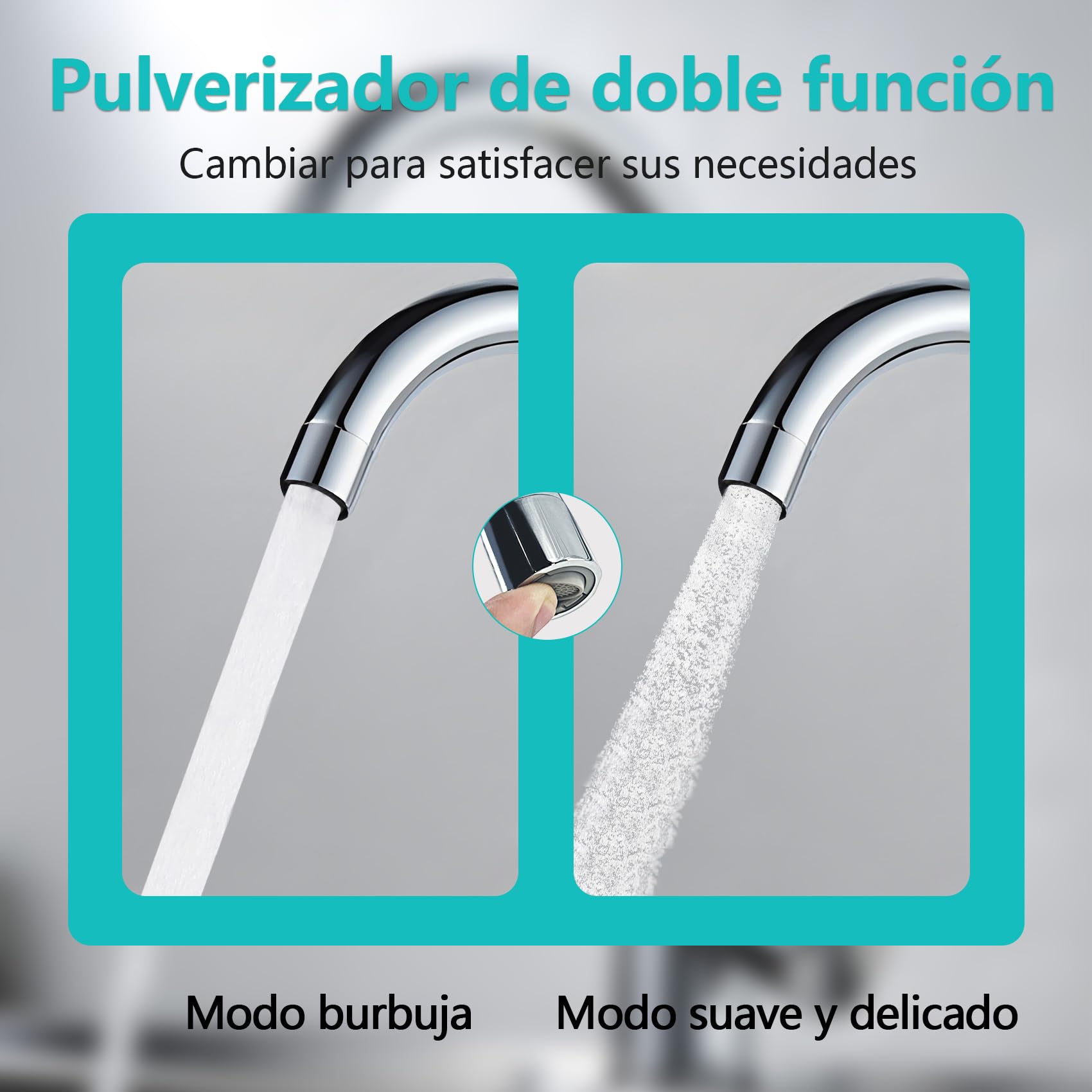 2Piezas FM22 Aireador Grifo de Latón, Grifo Adaptador ángulo de Salida de Agua Ajustable, Filtro de Limpieza Extraíble, Dos Modos de Salida de agua, Para Cocina y Baño